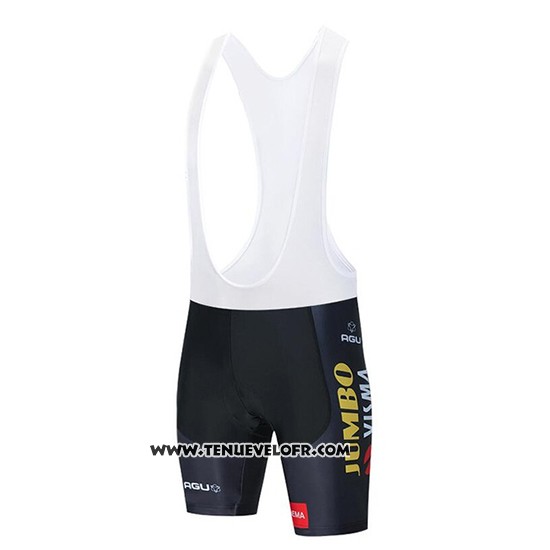 2020 Maillot Ciclismo Jumbo Visma Jaune Noir Manches Courtes et Cuissard